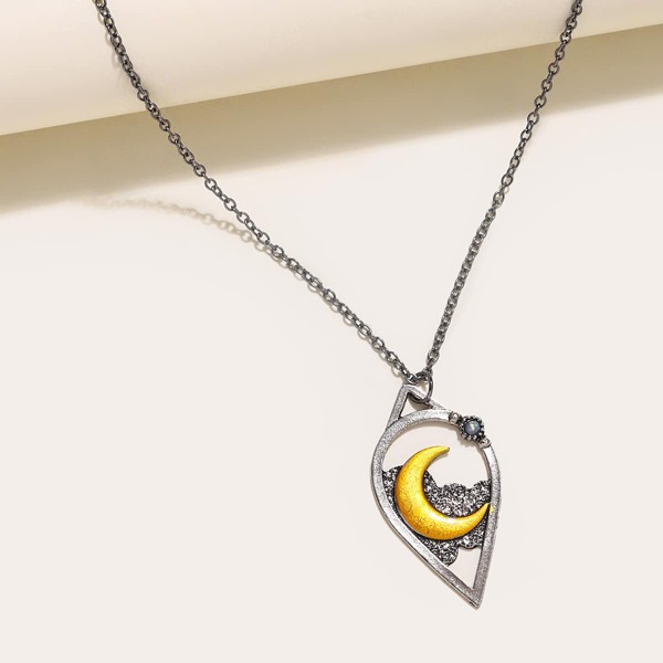

Moon Charm Necklace, Multicolor