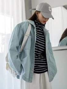 DAZY Áo thun nữ Sọc Giải trí - Đen và trắng - Xem 6