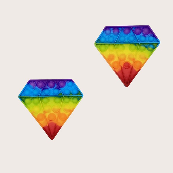 

1pc Random Diamond Shaped Push Pop Bubble, Multicolor