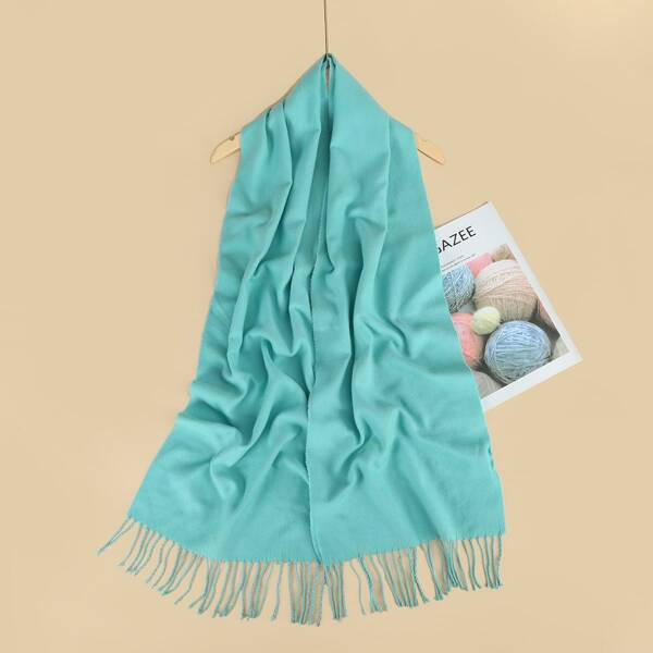 

Braided Tassel Design Scarf, Green