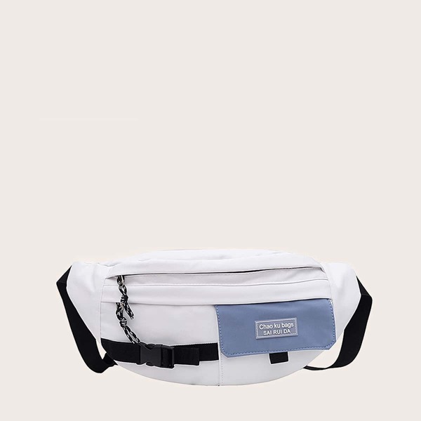 

Men Colorblock Fanny Pack, Beige
