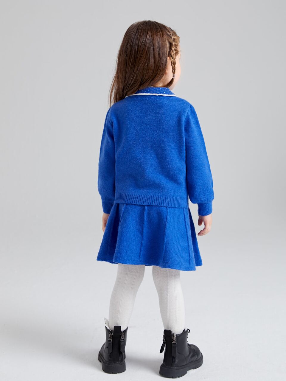 Toddler Girls Contrast Trim Sweater & Knit Skirt