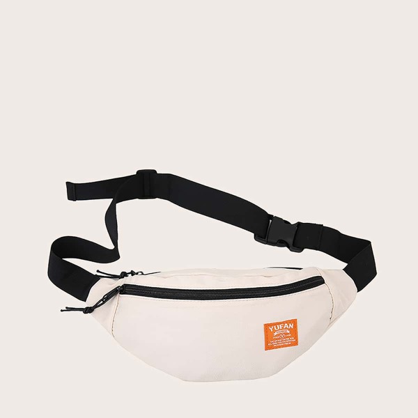 

Letter Patch Fanny Pack, Beige