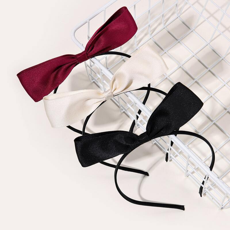 

3pcs Bow Decor Headband, Multicolor