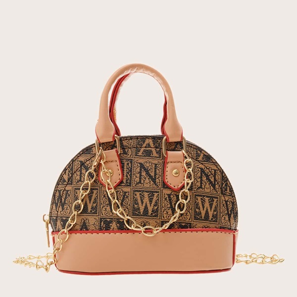 

Mini Girls Letter Graphic Satchel Bag, Multicolor