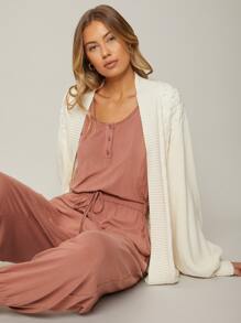 SHEIN Balloon Sleeve Cardigan - White - View 4
