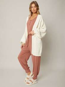 SHEIN Balloon Sleeve Cardigan - White - View 7
