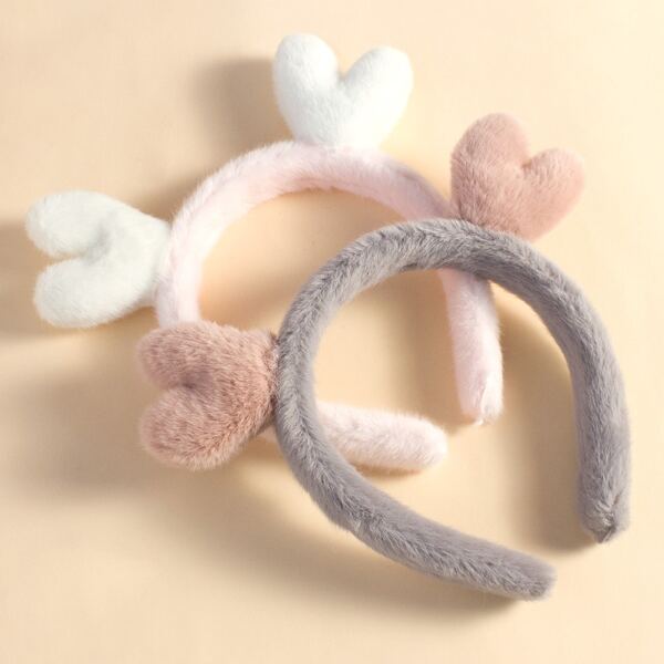 

2pcs Toddler Girls Fluffy Hair Hoop, Multicolor