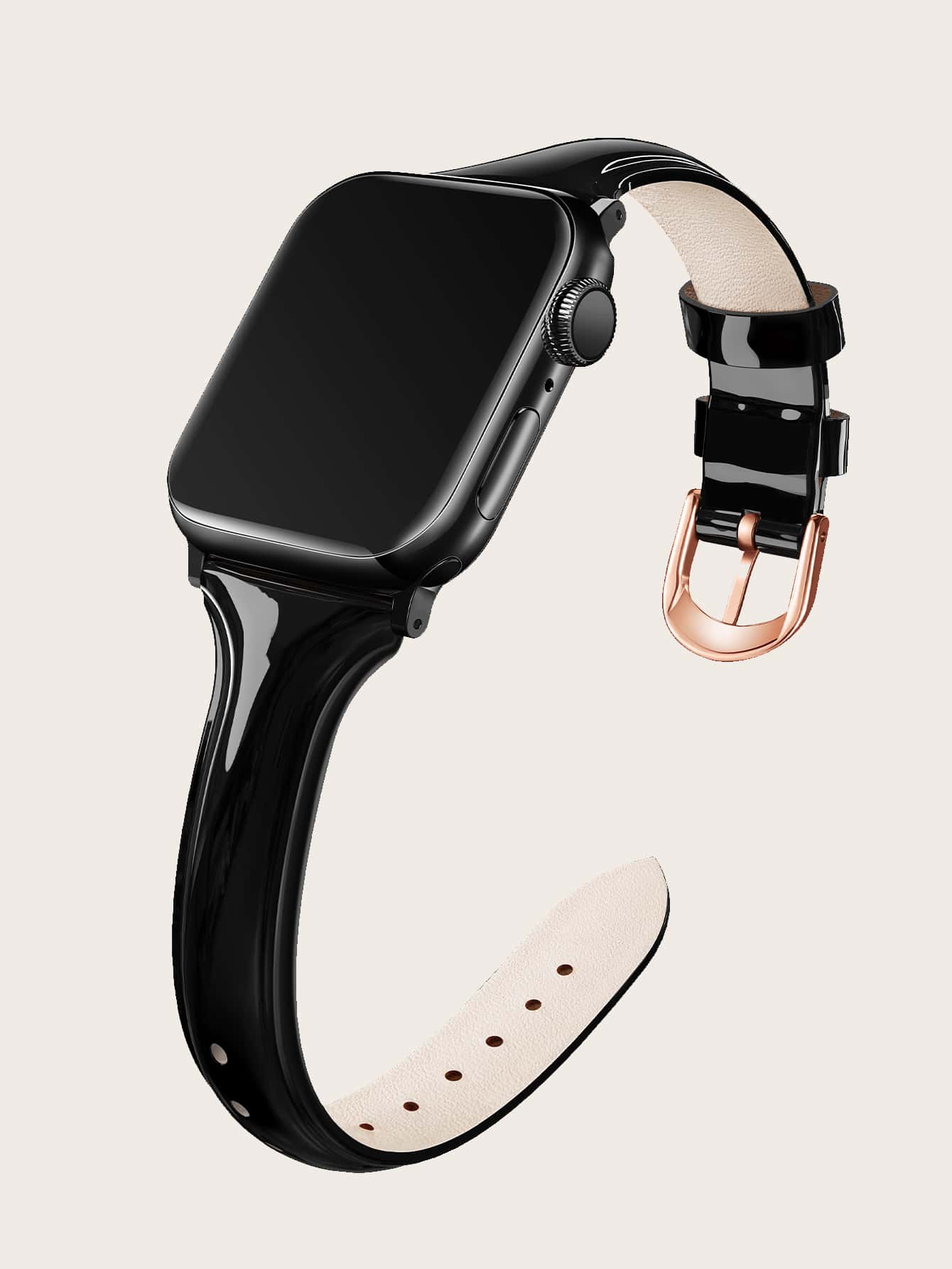 Dây đeo đồng hồ trơn tương thích với Apple Watch - màu đen - Xem 1