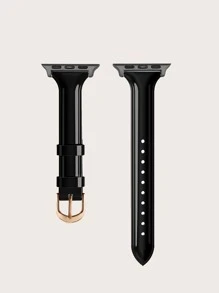 Dây đeo đồng hồ trơn tương thích với Apple Watch - màu đen - Xem 2