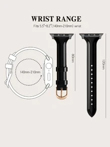 Dây đeo đồng hồ trơn tương thích với Apple Watch - màu đen - Xem 3