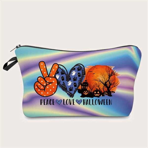 

Halloween Cartoon Graphic Makeup Bag, Multicolor