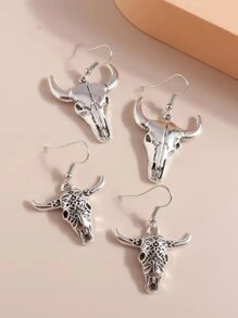 2 cặp bông tai thả gia súc - Màu Bạc Cổ - Xem 3