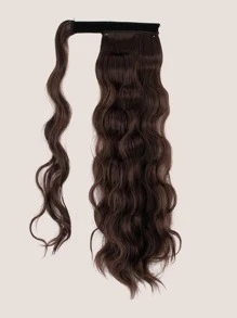 棕色捲髮假髮,合成纖維女士馬尾假髮