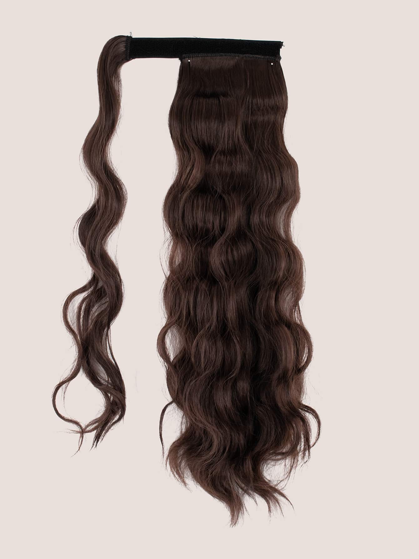 棕色捲髮假髮,合成纖維女士馬尾假髮