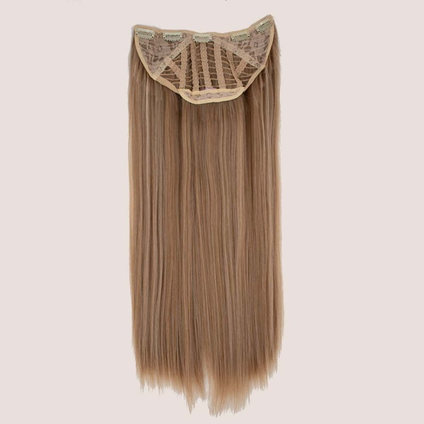 

5pcs Clip Long Straight Hairpiece, Ombre