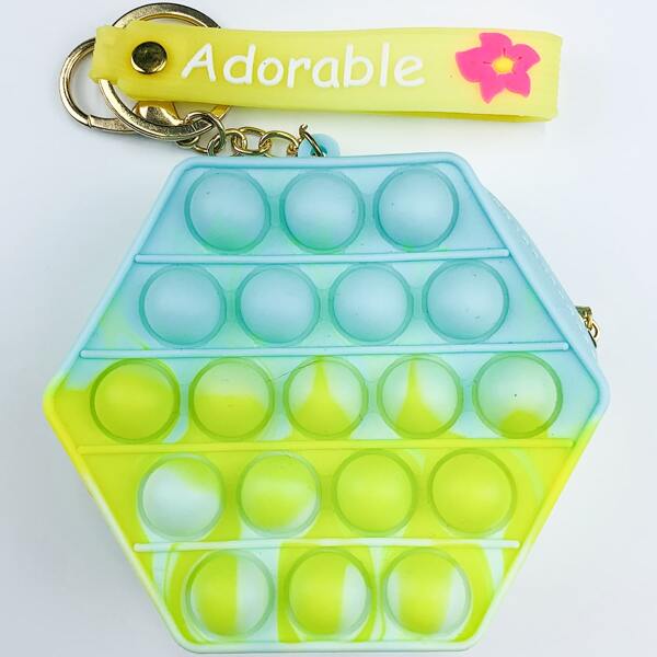 

1pc Hexagon Shaped Push Pop Bubble, Multicolor