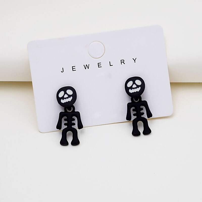 

Skeleton Drop Earrings, Black