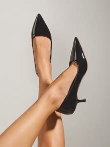 Zapatos de trabajo con tacón sencillos para mujer - Negro - Ver 2