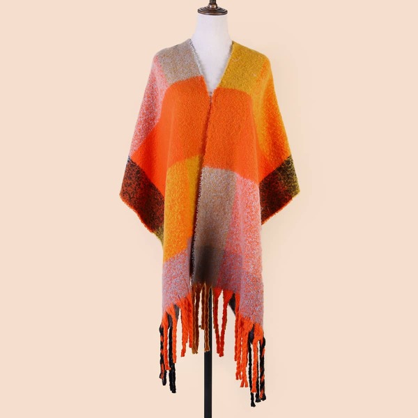 

Fringe Hem Colorblock Scarf, Multicolor