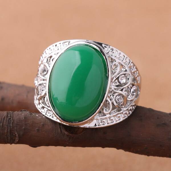 

Gemstone Decor Ring, Green