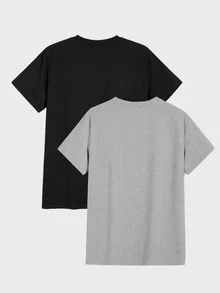 Manfinity Homme Men 2pcs Round Neck Tee - Multicolor - View 2