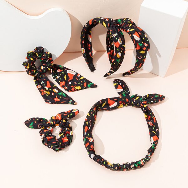 

5pcs Christmas Pattern Hair Accessory Set, Multicolor