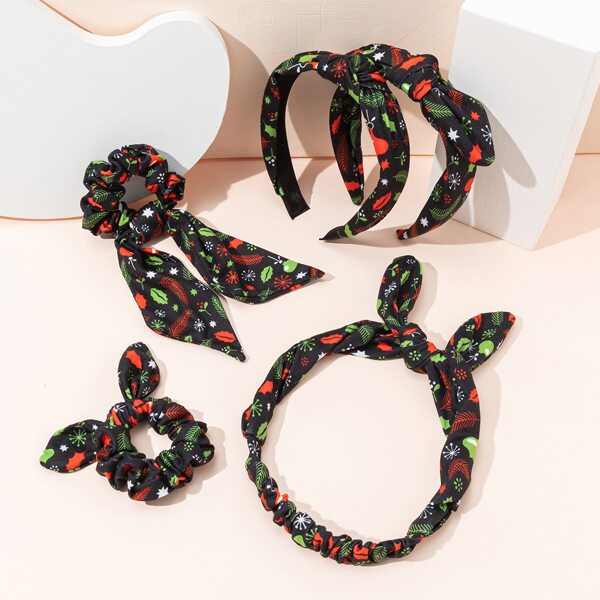 

5pcs Christmas Pattern Hair Accessory Set, Multicolor