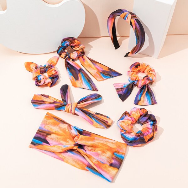 

7pcs Tie Dye Hair Accessory Set, Multicolor