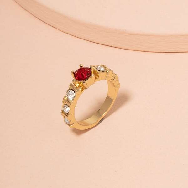 

Rhinestone Decor Ring, Gold
