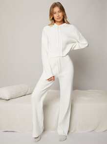 MOTF PREMIUM VISCOSE RIBBED DRAWSTRING JUMPER - White - View 3