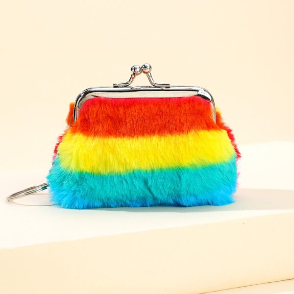 

Colorblock Kiss Lock Coin Case, Multicolor