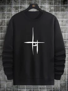 Manfinity Homme Men Graphic Print Sweatshirt - Black - View 1