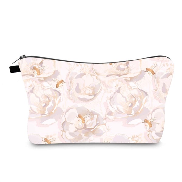 

Cartoon Bee & Floral Pattern Makeup Bag, Multicolor