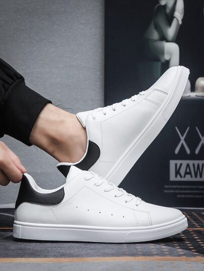 Men's Casual Sports Shoes, Non-Slip,Flat Lace-Up, All Match, White Sneakers, Suitable For Four Seasons, Spring/Autumn Versatile Shoes For Men Valentines