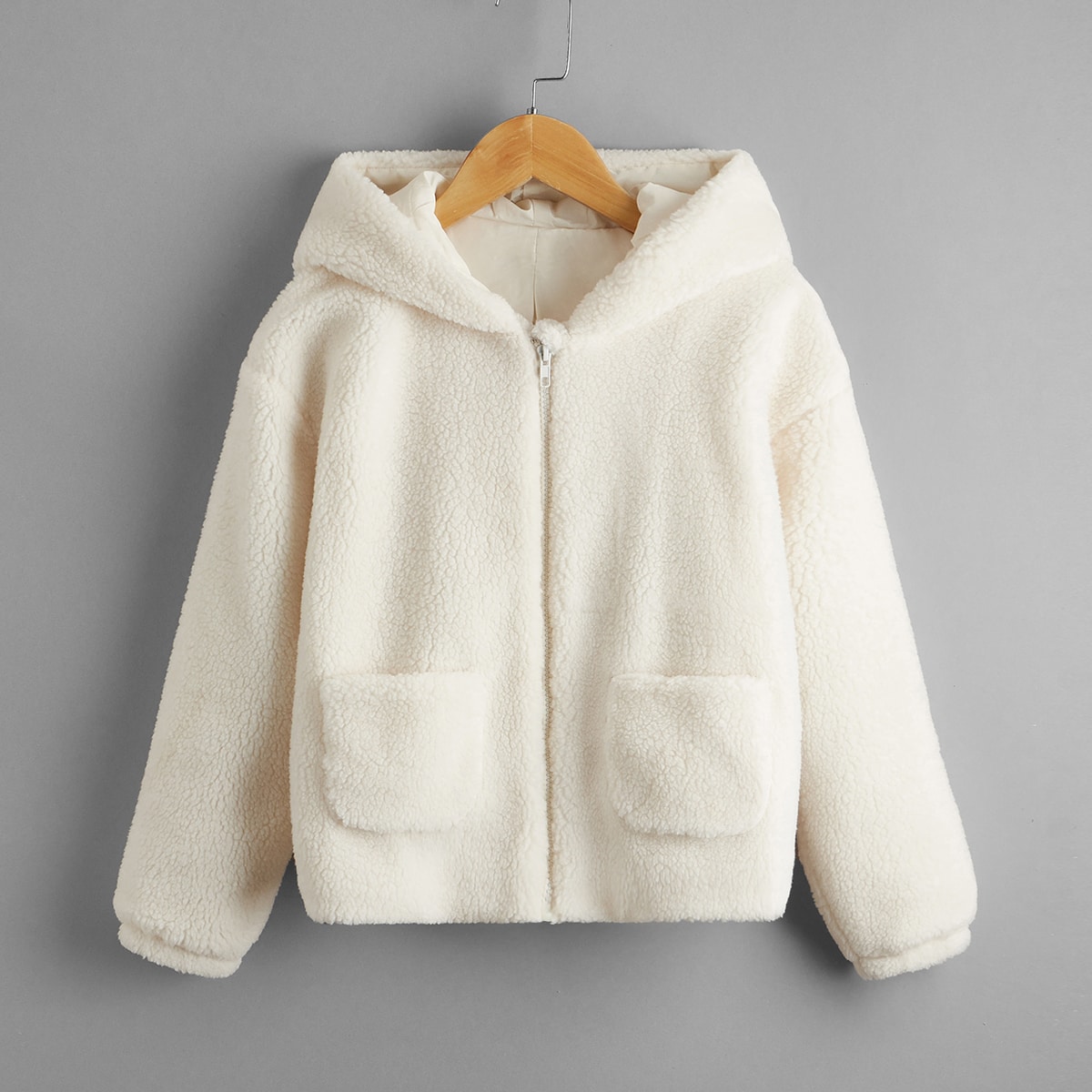 Куртка из шерсти с карманом для девочек