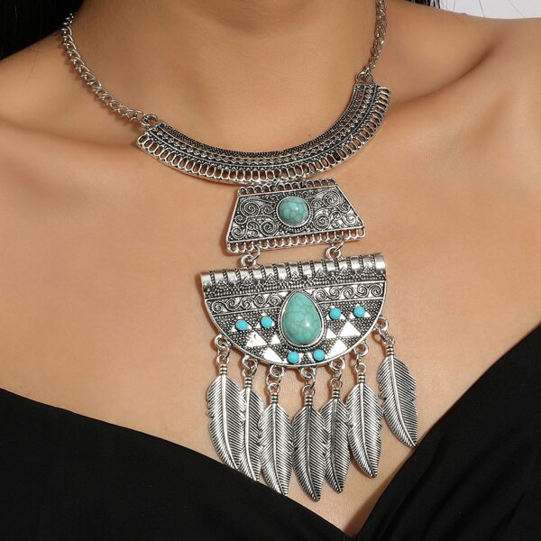 

Feather Tassel Charm Necklace, Multicolor