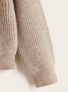 SHEIN Boys Chevron Pattern Drop Shoulder Jumper - Multicolor - View 4