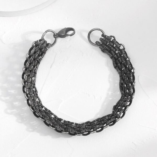 

Men Stainless Steel Bracelet, Gun black