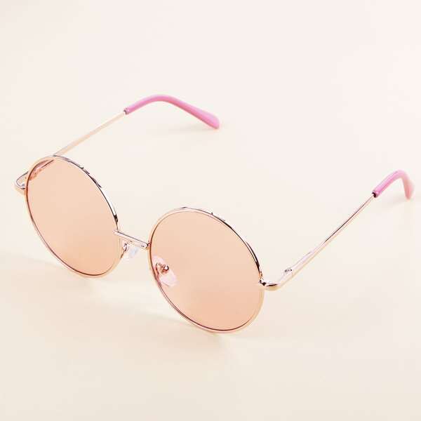 

Toddler Kids Round Frame Sunglasses, Coral orange