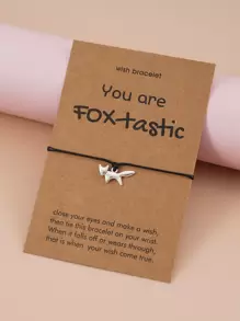 Fox Charm Bracelet - Black - View 1