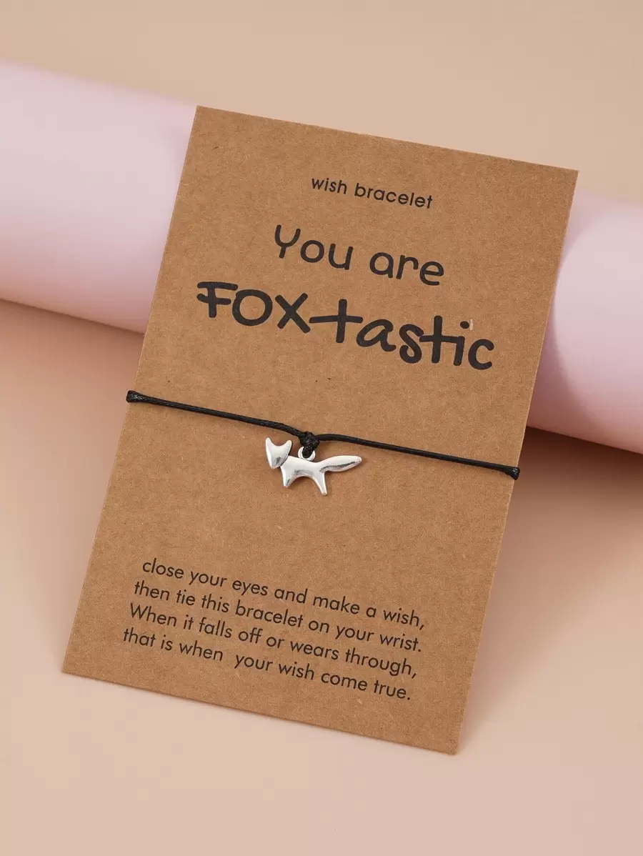 Fox Charm Bracelet - Black - View 1