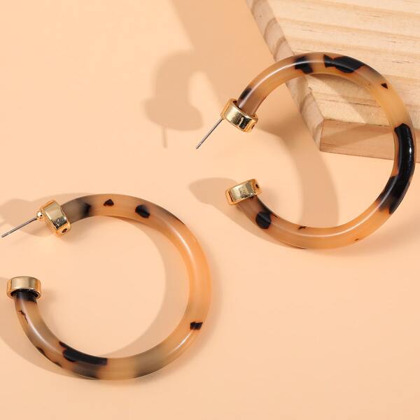 

Minimalist Open Hoop Earrings, Multicolor