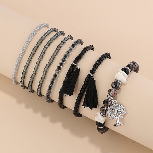 

8pcs Beaded Bracelet, Multicolor