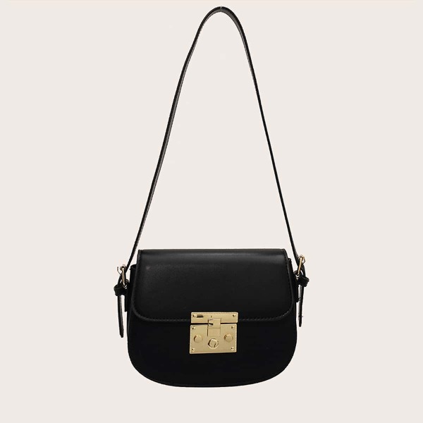 

Minimalist Flap Saddle Bag, Black