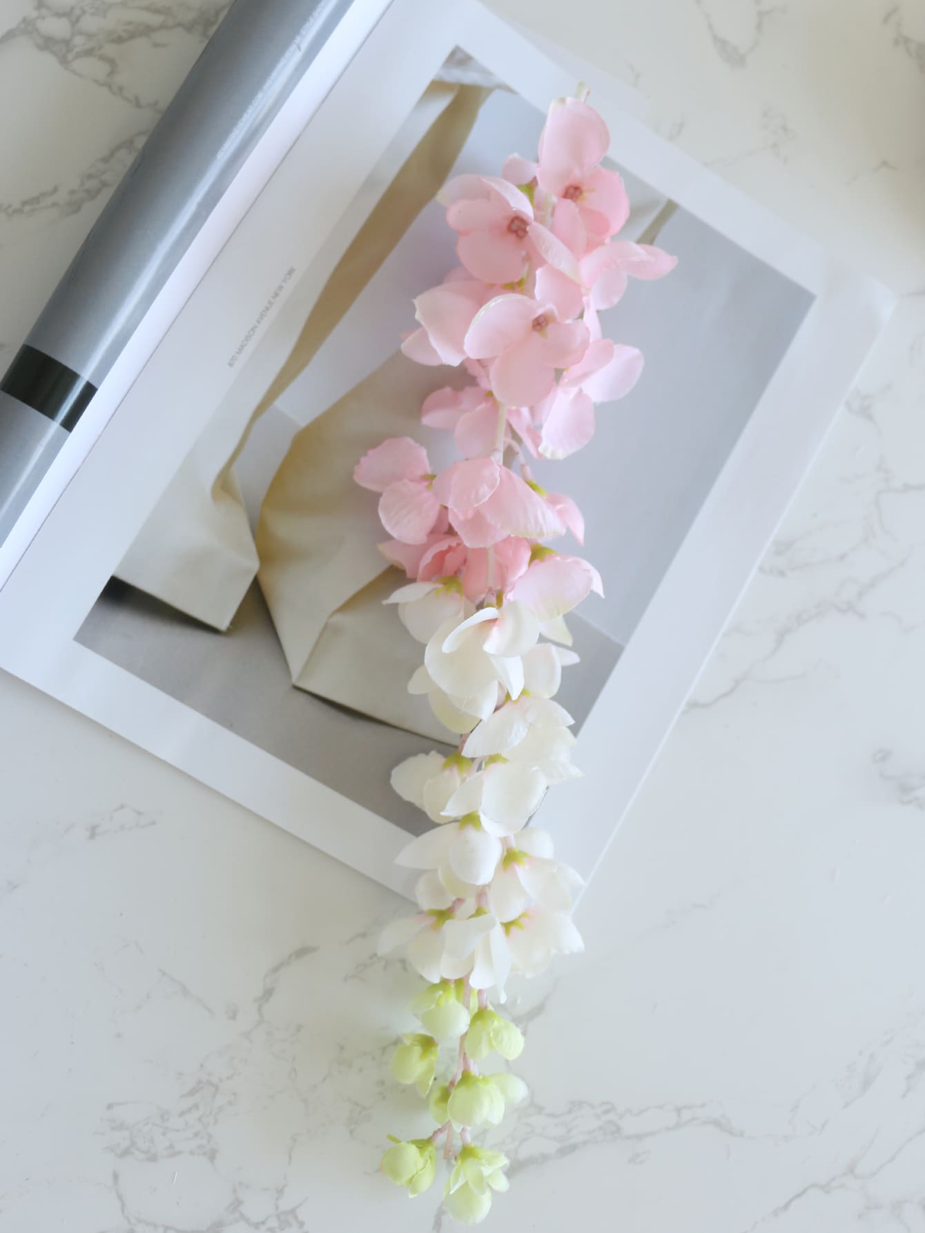 1 pieza de flor de glicinia artificial - Rosa - Añade 2