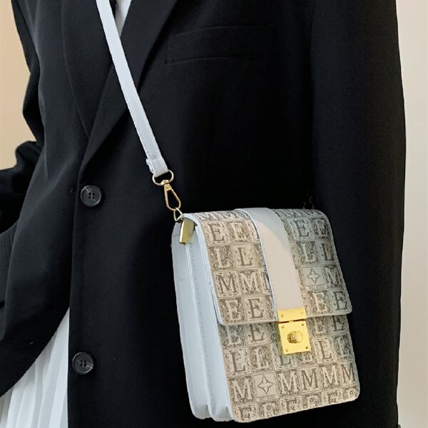 

Letter Graphic Flap Crossbody Bag, Multicolor