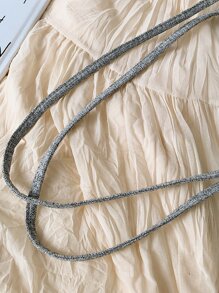 字母貼布單肩托特包 - 灰色 - 查看 4