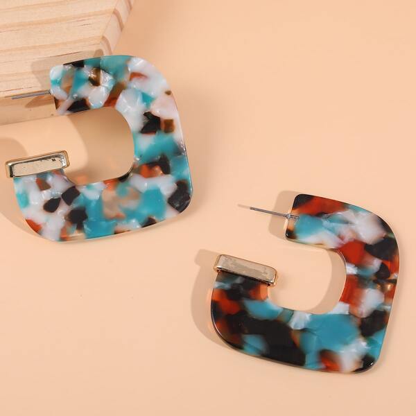 

Acrylic Geometric Earrings, Multicolor