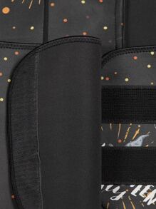 Plus Halloween Print Zipper Corset - Black - View 3